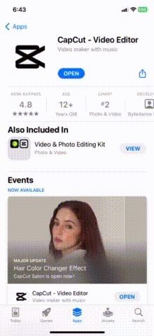 Capcut video editor app store. 