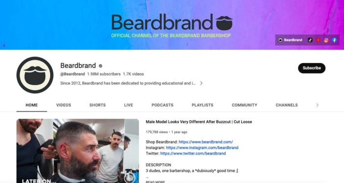 Beardbrand youtube.