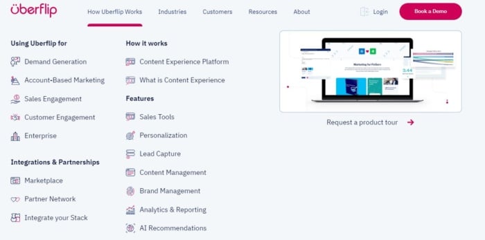 Uberflip options content marketing tools