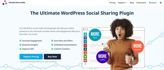 MashShare features content marketing tools