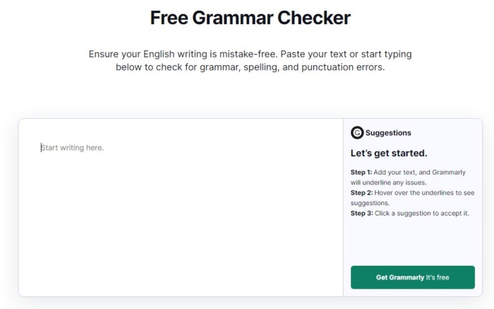 Grammarly spellchecker screen content marketing tools