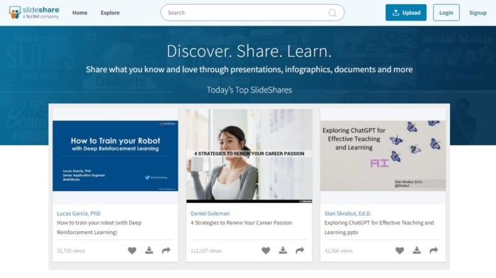 Slideshare top slideshares page content marketing tools