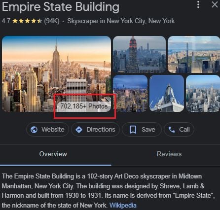 Empire State Building user generated content Google My Business