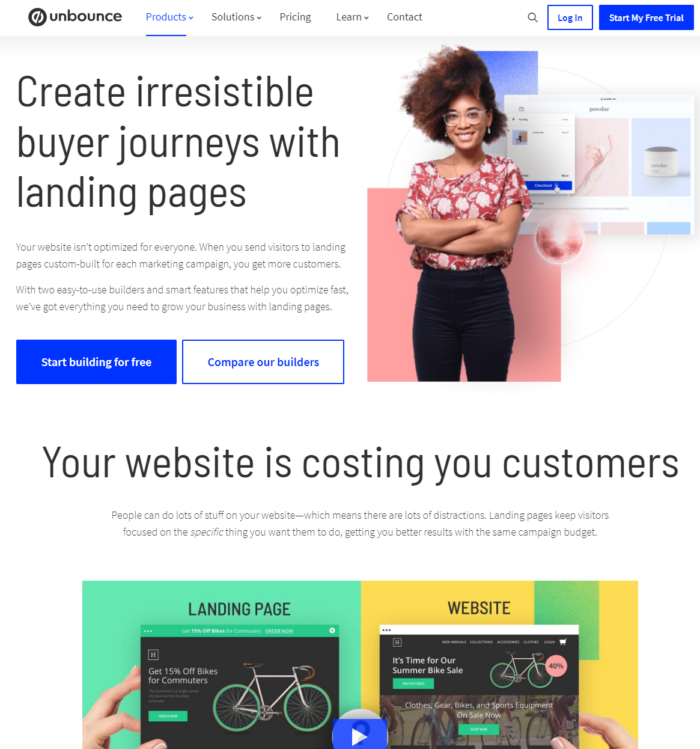 An Unbounce landing page