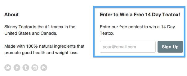 An incentive from Skinny TeaTox
