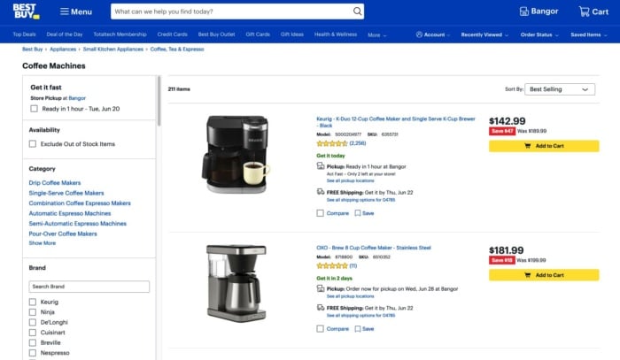 Best buy coffee makers. 