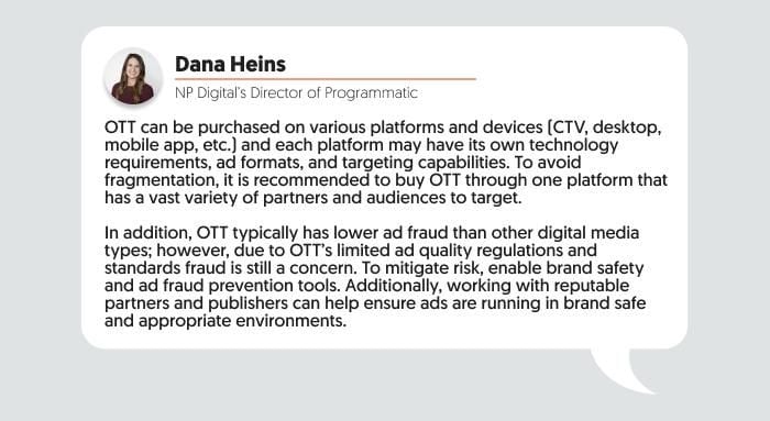 Dana Heins quote from NPD. 