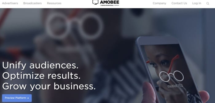 Amobee home page programmatic advertising platforms