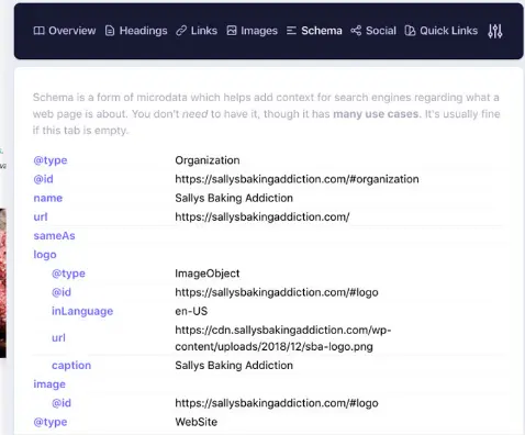 Structured data report Detailed SEO extension report Chrome SEO extension