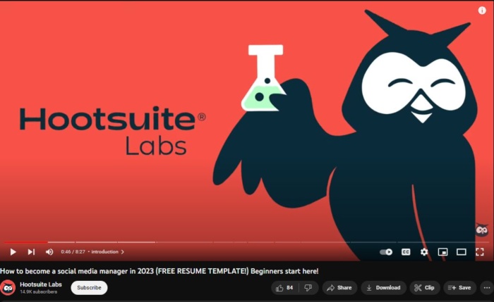 Youtube video about hootsuite. 
