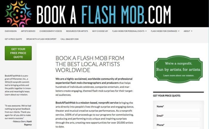 Bookaflashmob.com
