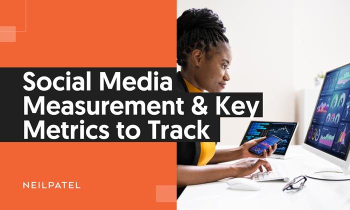 A graphic saying "social media measurements & key metrics to track"