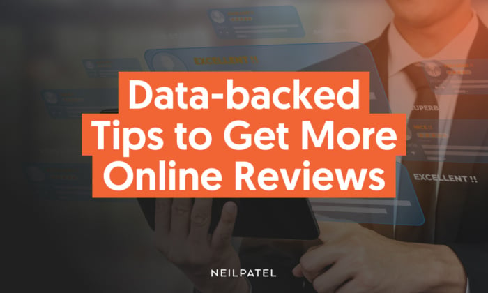 A graphic saying "Data-backed tips to get more online reviews."