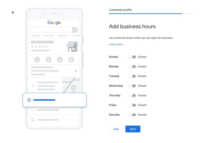 Add business hours google business profile. 