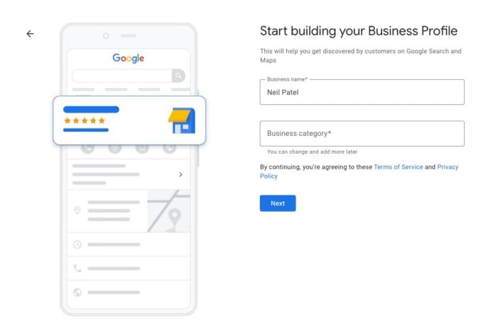 Adding business information to google business profiles. 