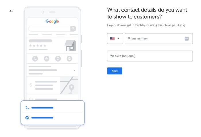 What contact details do you want to show to customers google business profile. 