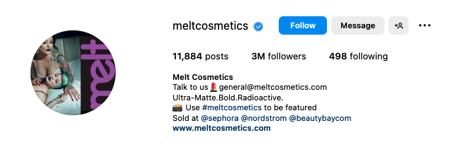 Melt Cosmetics on Instagram.