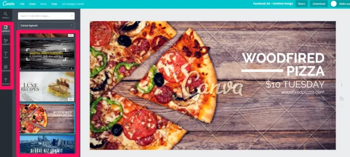 exemplo de campanha de anuncio woodfired pizza