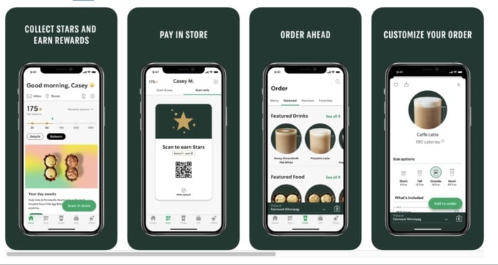 Starbucks mobile app. 