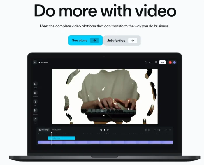 Vimeo's homepage.