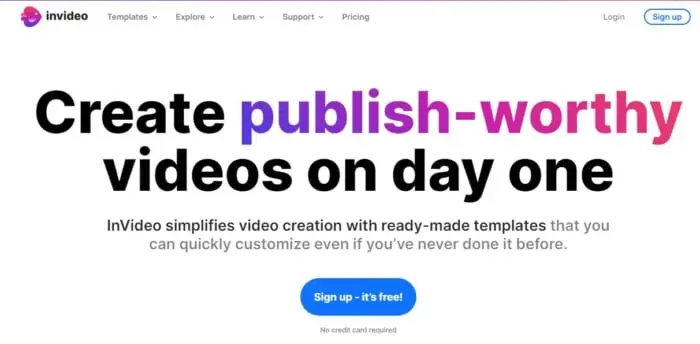 Invideo home page video marketing