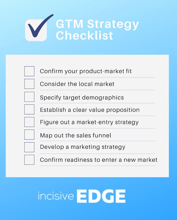 GTM strategy checklist Go to market strategy

