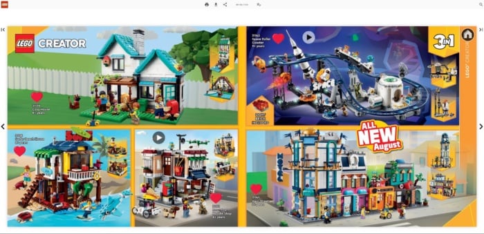 Example of an iFrame: A catalog embedded on the Lego website
