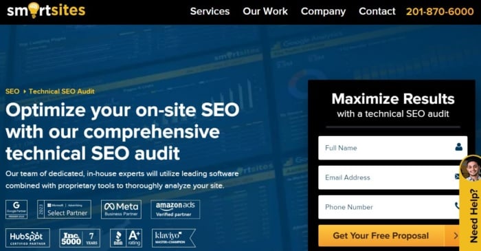 SmartSites digital marketing agency technical SEO audit page technical SEO agency