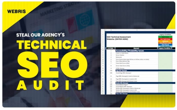 Webris technical SEO agency homepage image