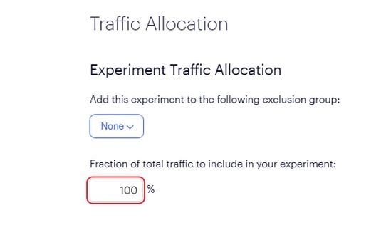 Traffic allocation optimizely. 