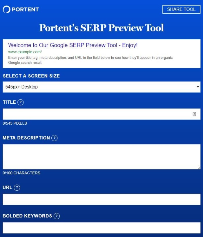 Portent SERP Simulator. 