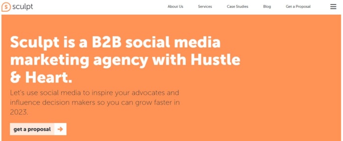Sculpt home page image social media marketing services