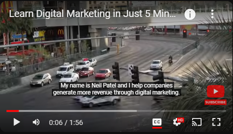 screenshot of YouTube video with captions