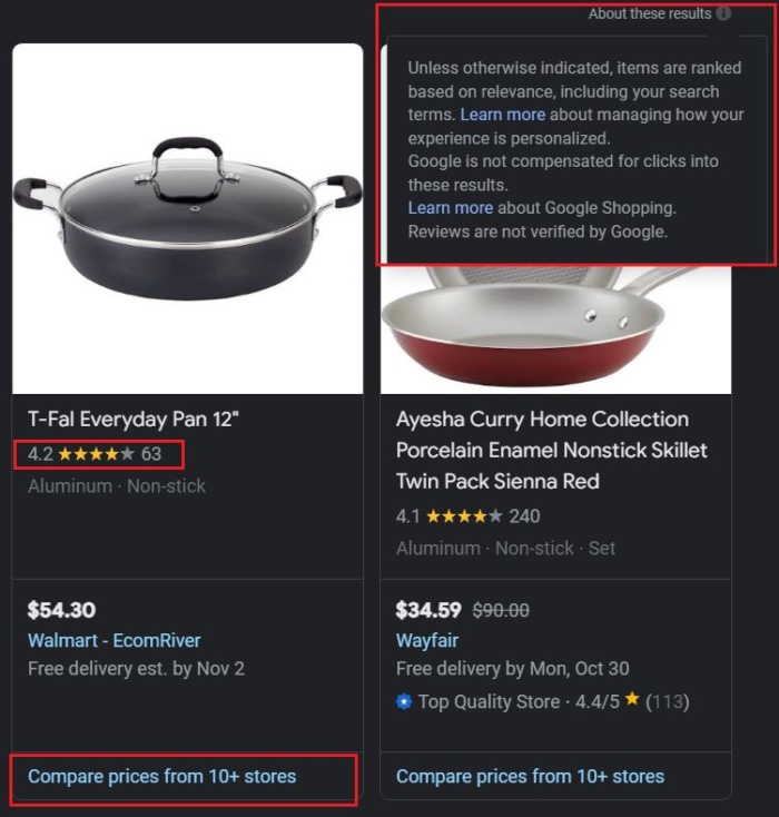 Google shopping skillet pan results Google shopping actions