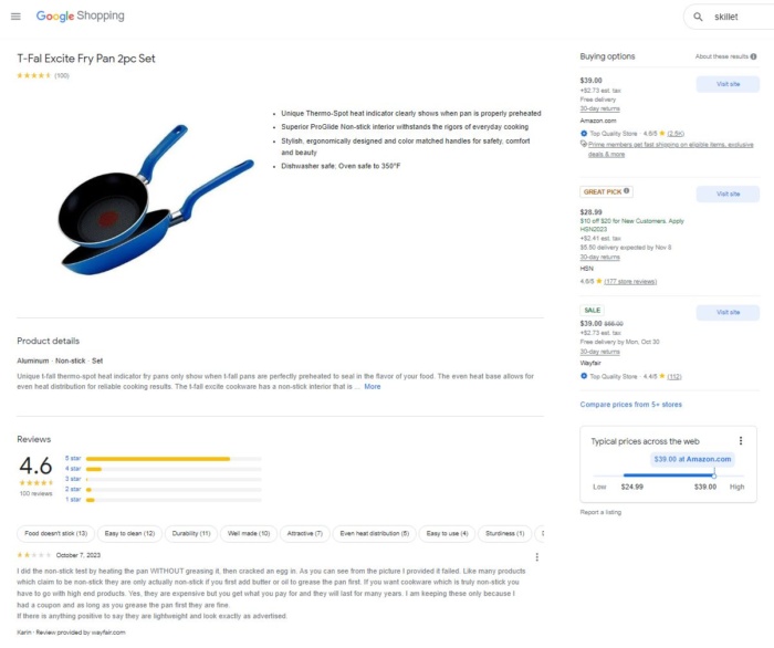 Google shopping actions Google shopping result image