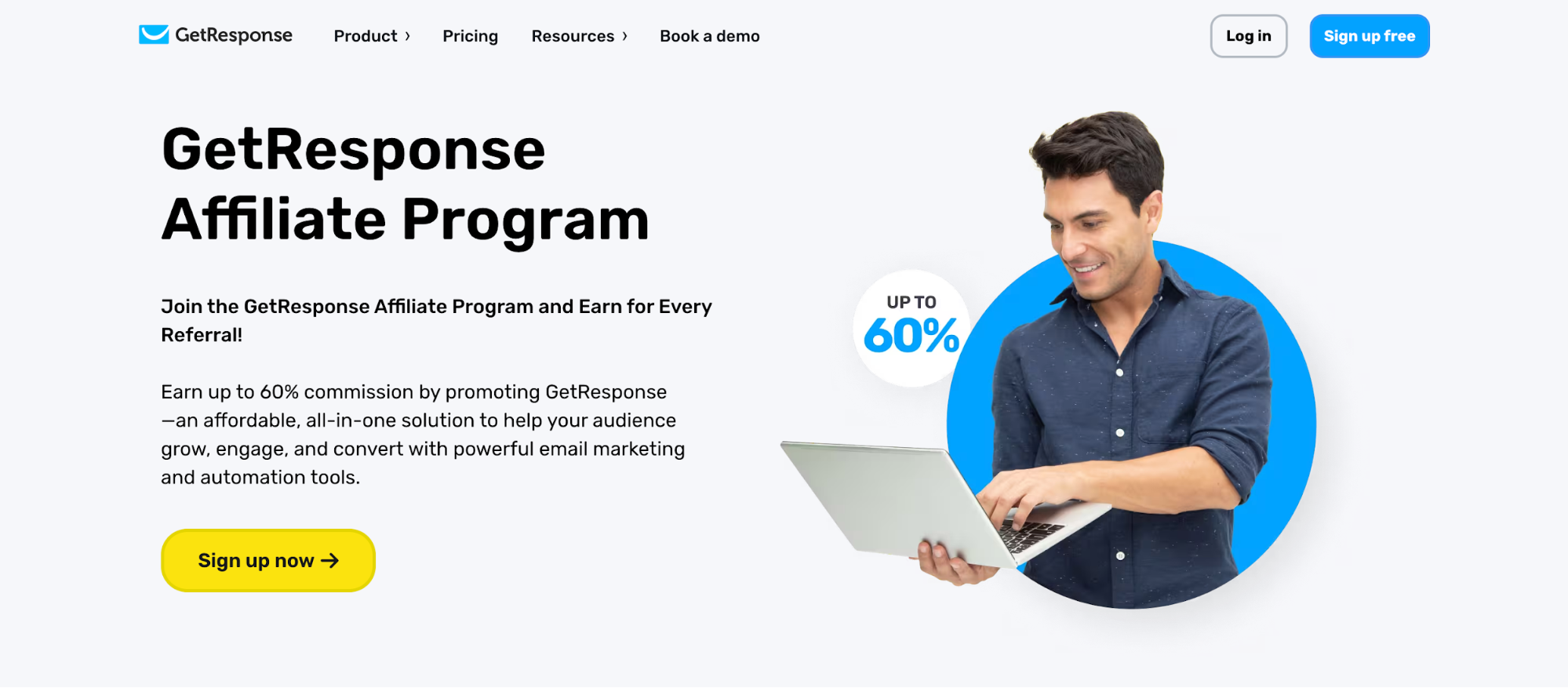 GetResponse affiliate landing page.