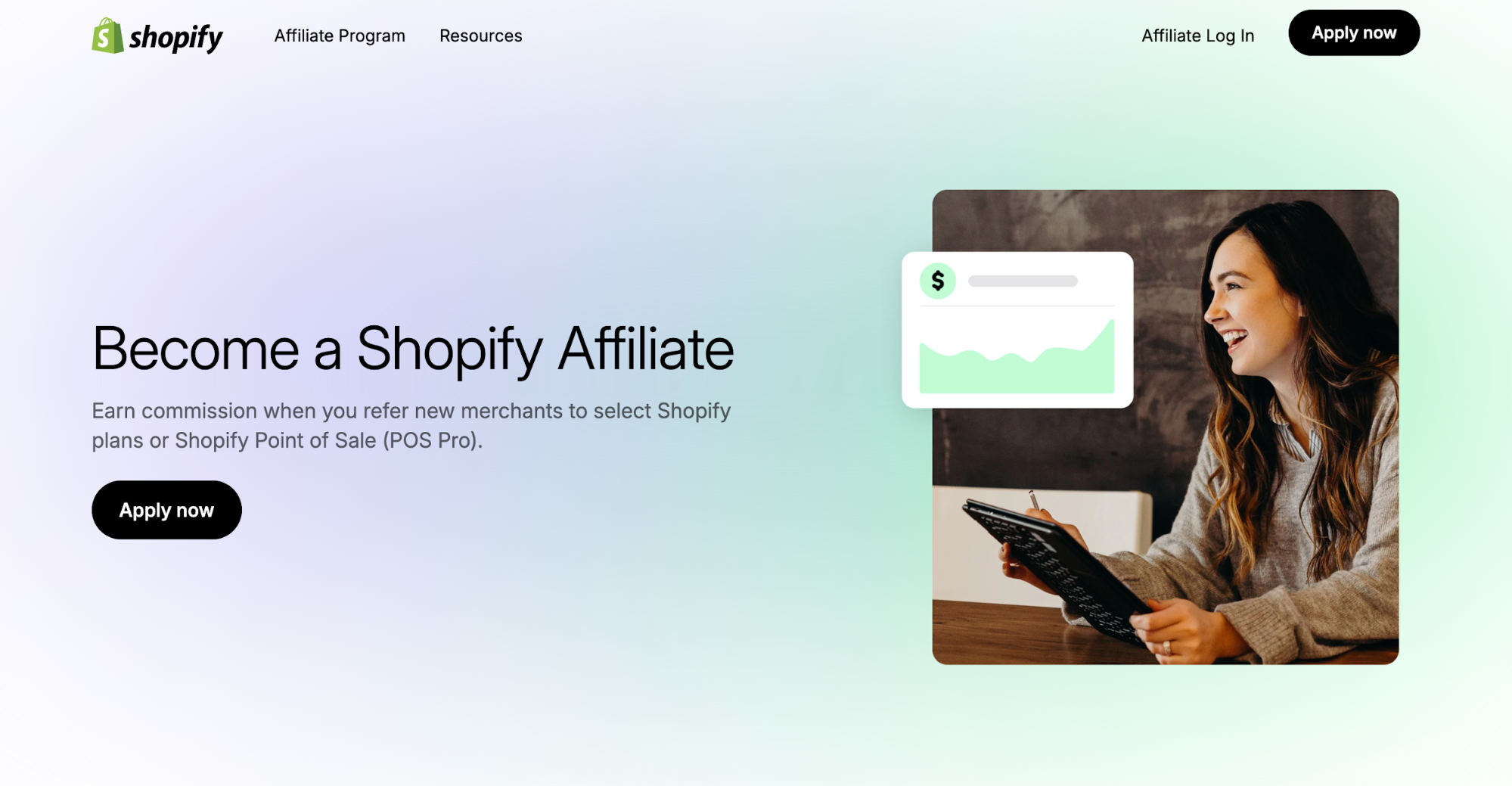 Shopify affiliate landing page.