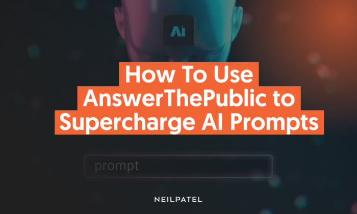 A graphic saying "How to use answerthepublic to supercharge AI prompts.