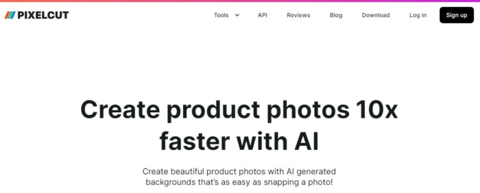 Pixelcut homepage screenshot artificial intelligence in e-commerce
