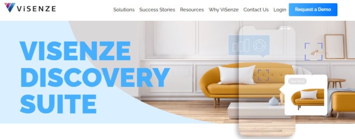 Visenze homepage screenshot artificial intelligence in e-commerce