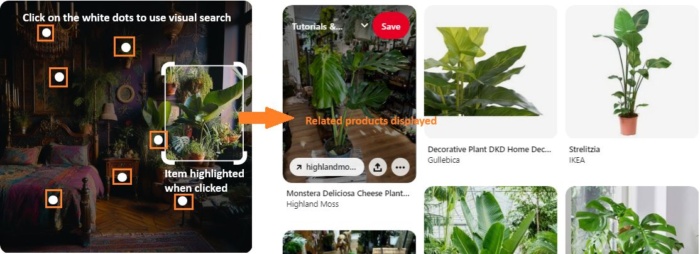Pinterest visual search screenshot artificial intelligence in e-commerce
