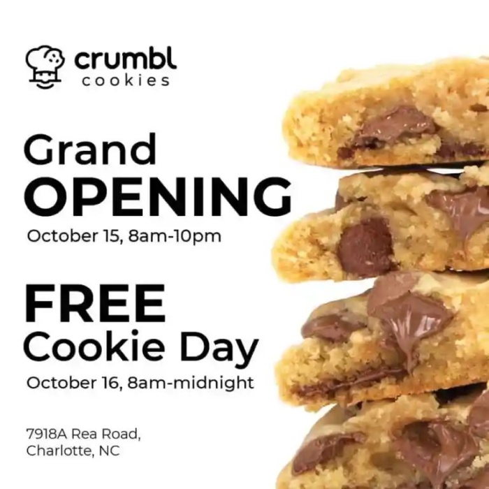 Crumbl cookies social media post. 
