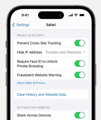 Apple iOS 17 privacy mode screenshot iOS 17 impact on marketing