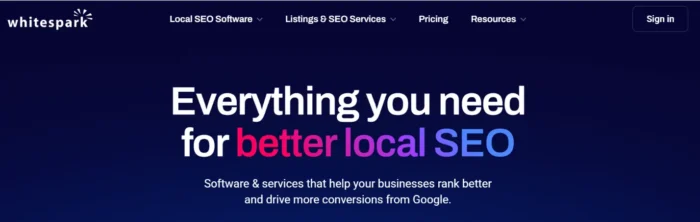 WhiteSpark's homepage.