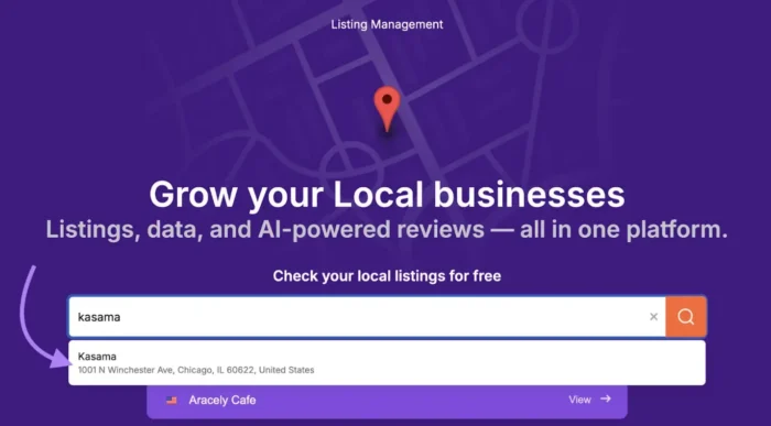 Semrush Listing Management's homepage.