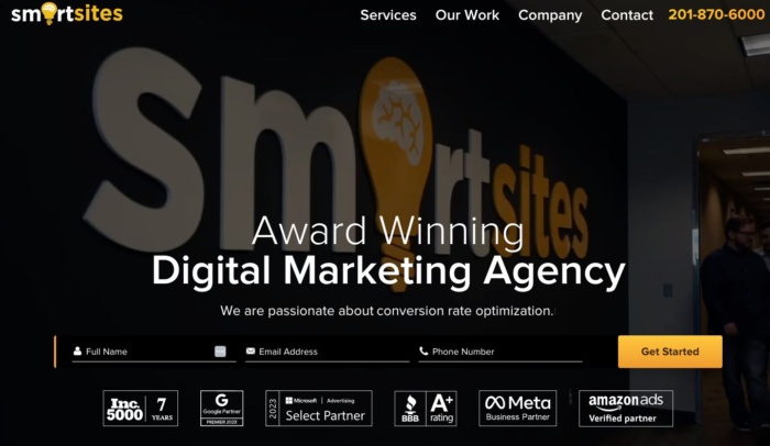 Smart sites agency website. 