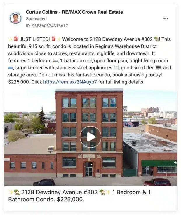 Facebook and instagram ads for real estate companies. 