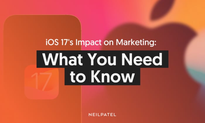 A graphic saying "iOS 17's Impact on Marketing"