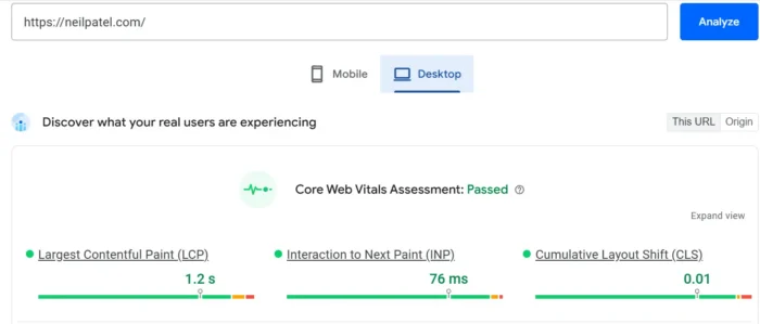 Pagespeed insights.