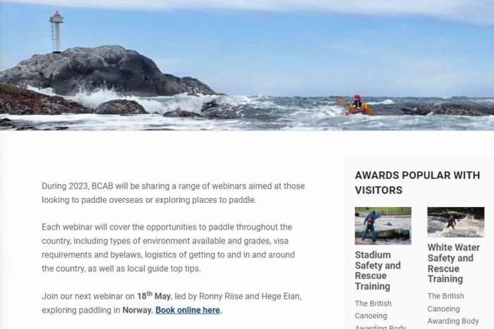 kayaking in Norway webinar landing page screenshot account based marketing